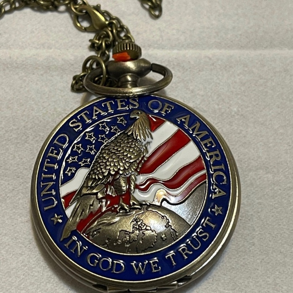 Vintage‎ Bronze American Necklace Pendant Pocket Watch Best Collectibles Pocket